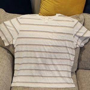 XL H&M Brand Striped Tshirt - Brown & Blue Stripes